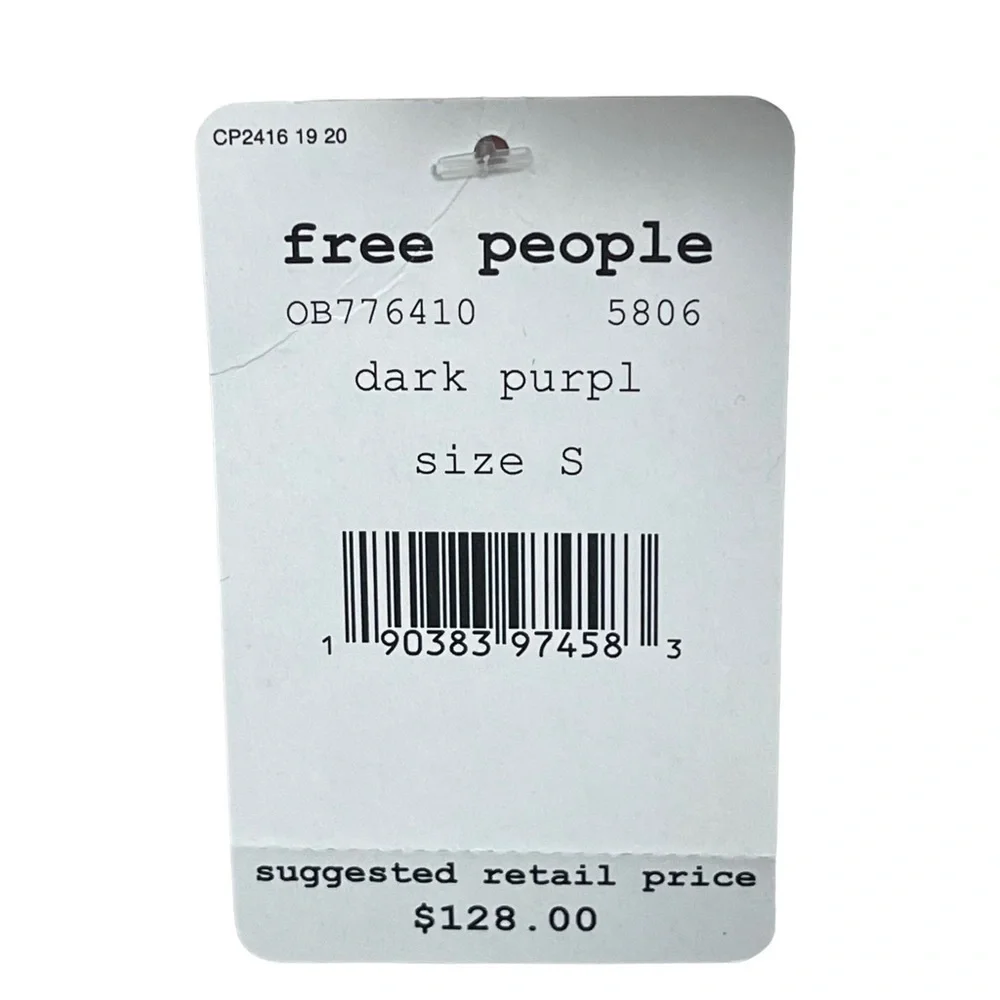 Free People Belong‎ To You Open Knit Sweater In Dark Purple Size Small NWT